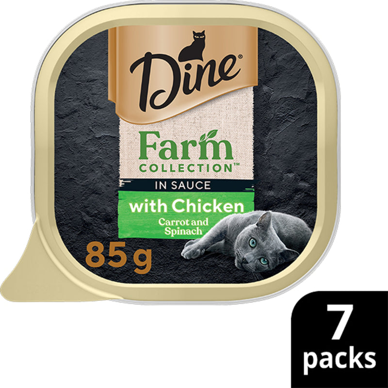 Dine Farm Collection Chicken Carrot and Spinach Adult Cat Wet Food 85g x 7