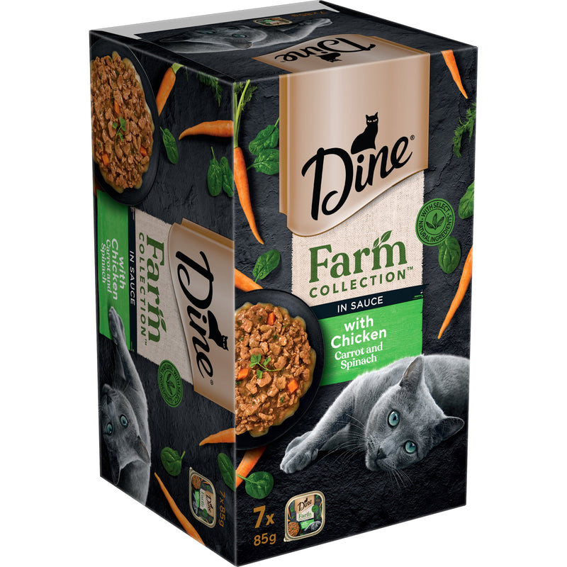 Dine Farm Collection Chicken Carrot and Spinach Adult Cat Wet Food 85g x 7