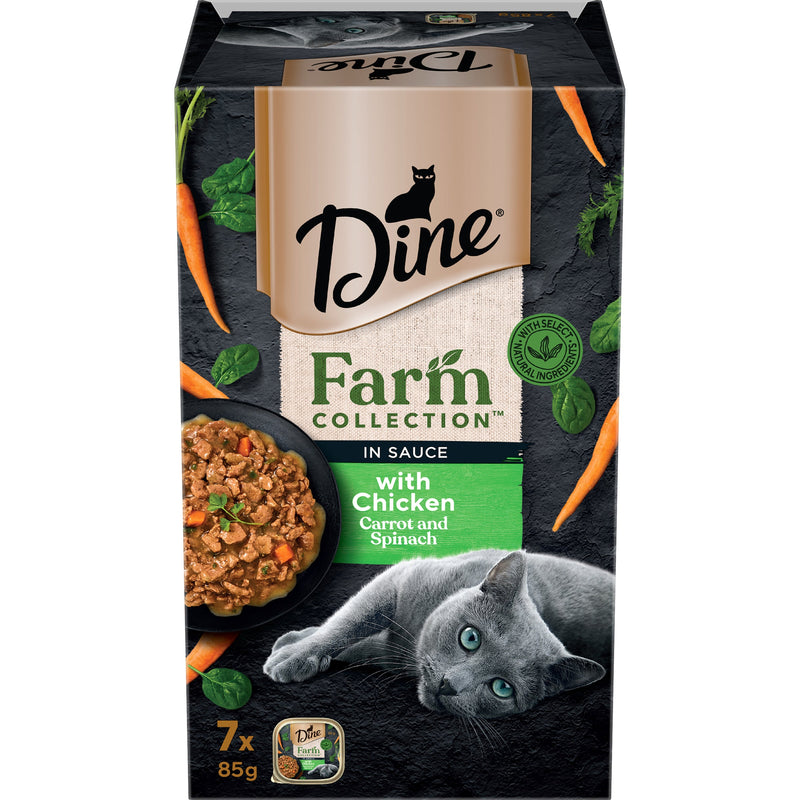 Dine Farm Collection Chicken Carrot and Spinach Adult Cat Wet Food 85g x 7-Habitat Pet Supplies