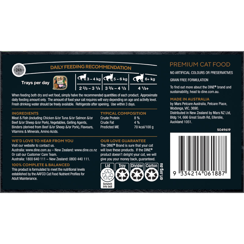 Dine Farm Collection Salmon Sweet Potato and Spinach Adult Cat Wet Food 85g x 7