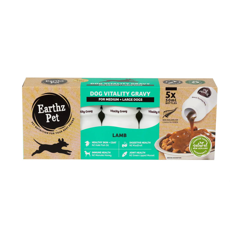 Earthz Pet Vitality Lamb Gravy for Medium and Large Dogs 50ml x 5-Habitat Pet Supplies