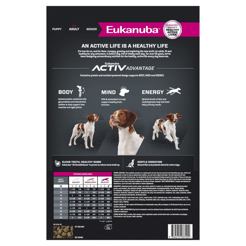 Eukanuba Dog Adult Medium Breed Dry Food 15kg