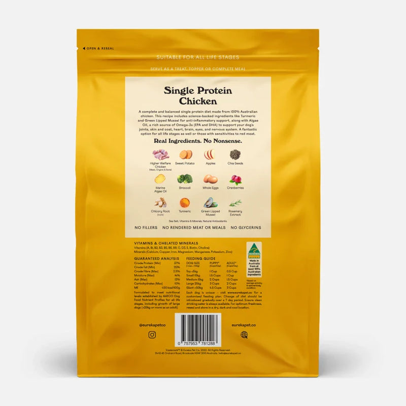 Eureka Single Protein Chicken Air Dried Dog Food 1.8kg