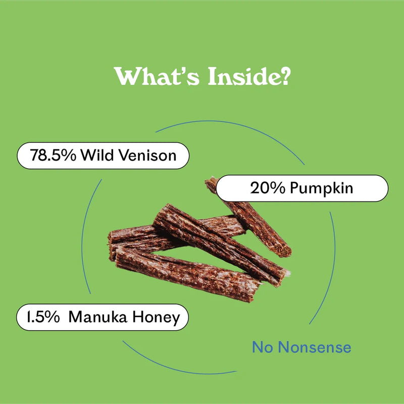 Eureka Wild Venison Chews Dog Treat 9 Pack