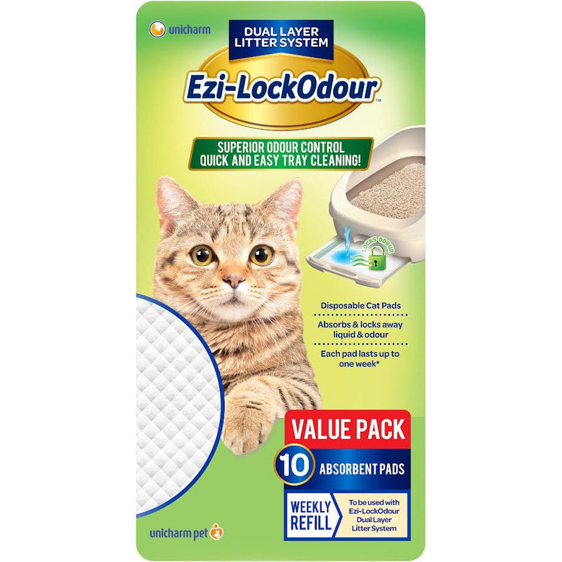 Ezi-LockOdour Dual Layer Cat Litter System Absorbent Cat Pads 10pk