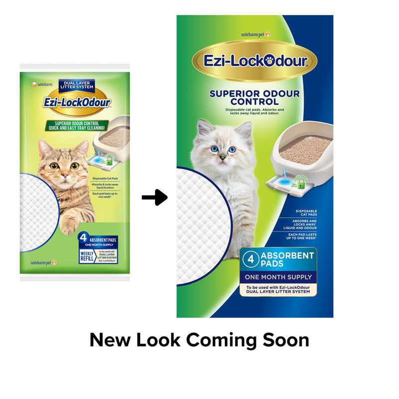 Ezi-LockOdour Dual Layer Cat Litter System Absorbent Cat Pads 4pk (+_+)