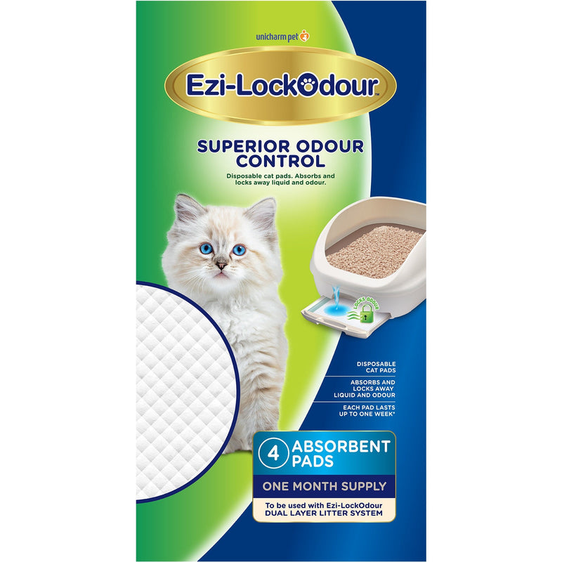 Ezi-LockOdour Dual Layer Cat Litter System Absorbent Cat Pads 4pk (+_+)-Habitat Pet Supplies