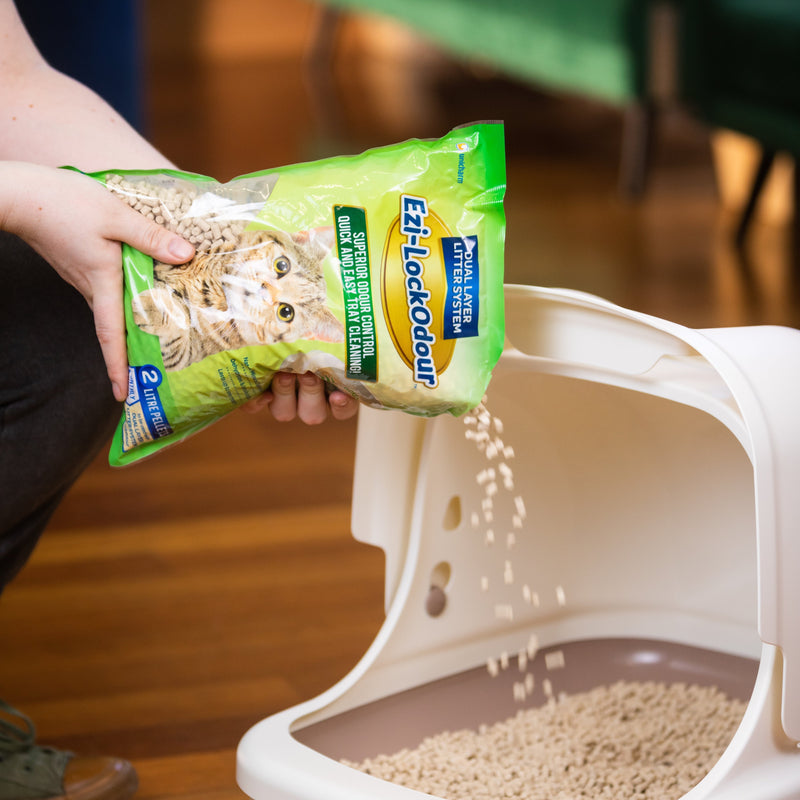 Ezi-LockOdour Dual Layer Cat Litter System Hooded Cat Litter Tray (+_+)