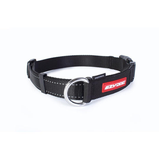 EzyDog Checkmate Dog Collar Black Large