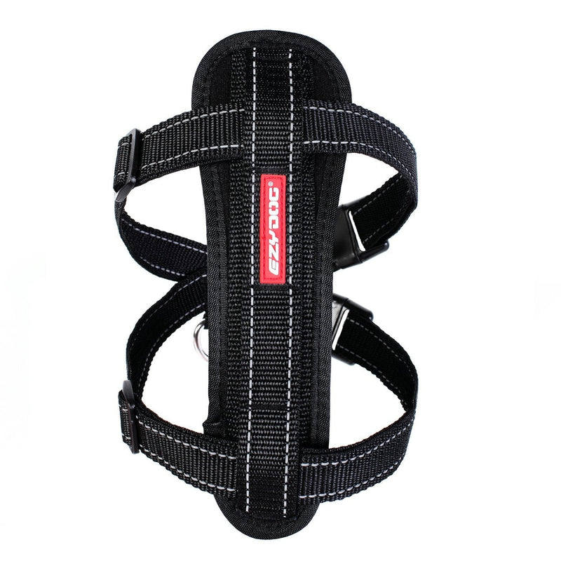 EzyDog Chestplate Dog Harness Black Small-Habitat Pet Supplies