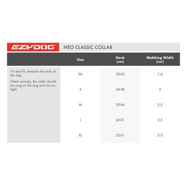 EzyDog Classic Neoprene Dog Collar Black Extra Large
