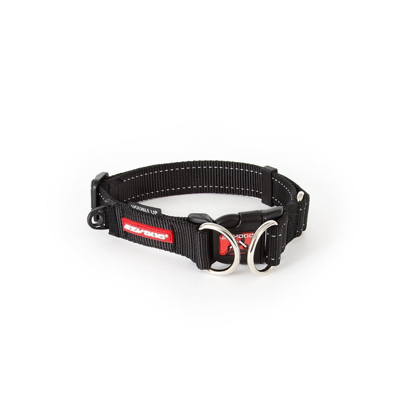 EzyDog Double Up Dog Collar Black Large-Habitat Pet Supplies