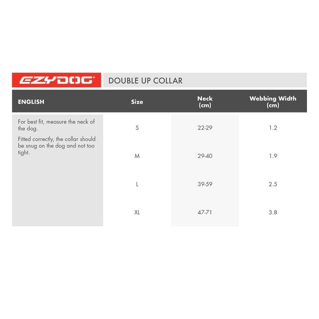 EzyDog Double Up Dog Collar Large Black
