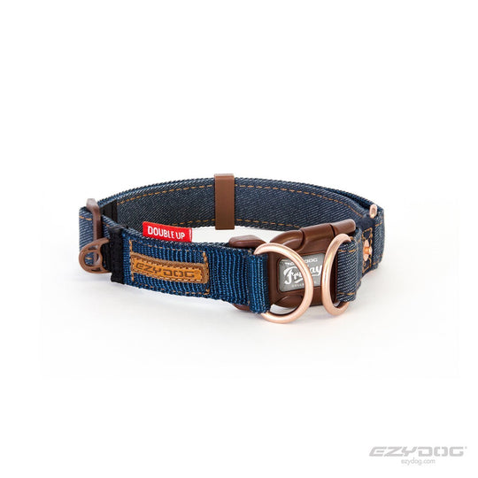 EzyDog Double Up Dog Collar Large Denim