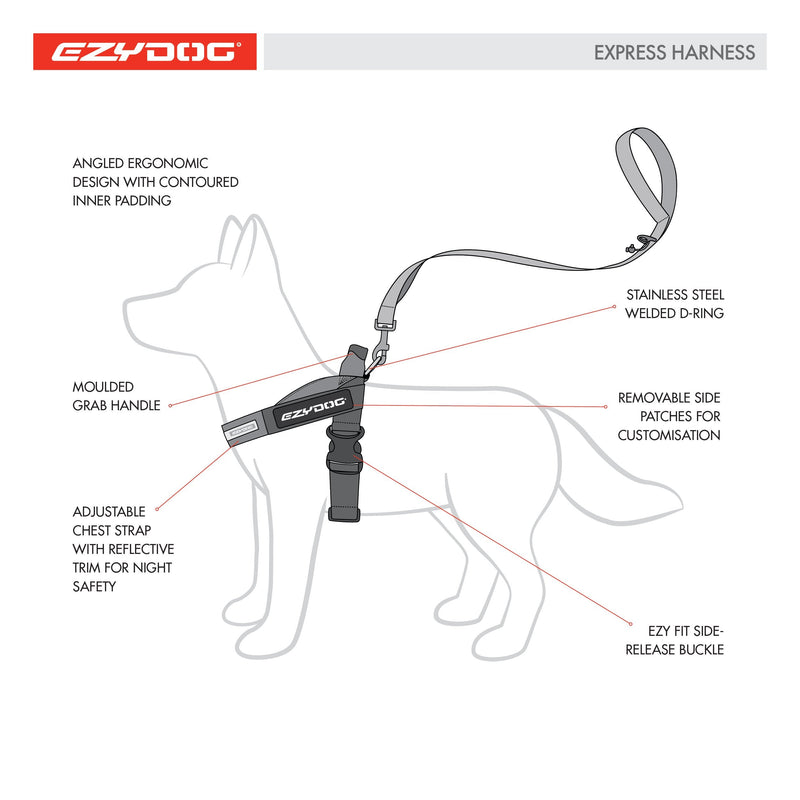 EzyDog Express Red Dog Harness Large