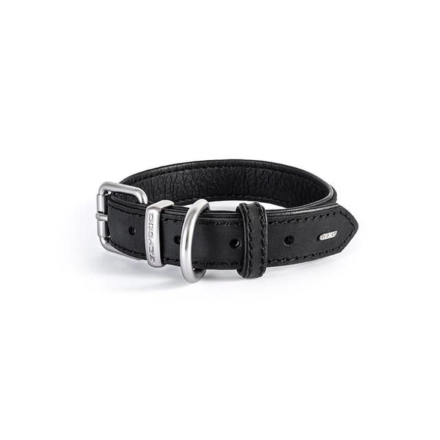 EzyDog Oxford Leather Dog Collar Black Medium {)_(}-Habitat Pet Supplies
