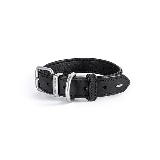 EzyDog Oxford Leather Dog Collar Black Small