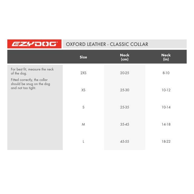 EzyDog Oxford Leather Dog Collar Brown Small