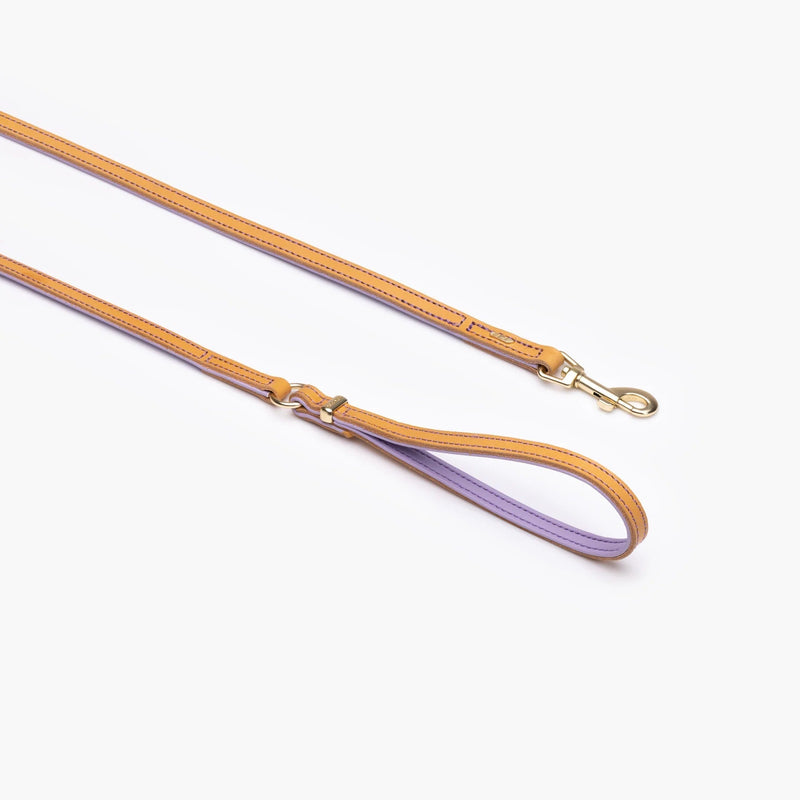 EzyDog Oxford Leather Dog Lead Blonde and Lilac 42inch