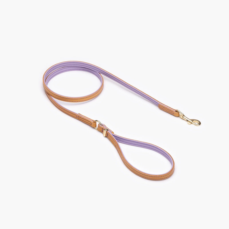 EzyDog Oxford Leather Dog Lead Blonde and Lilac Lite 48inch-Habitat Pet Supplies