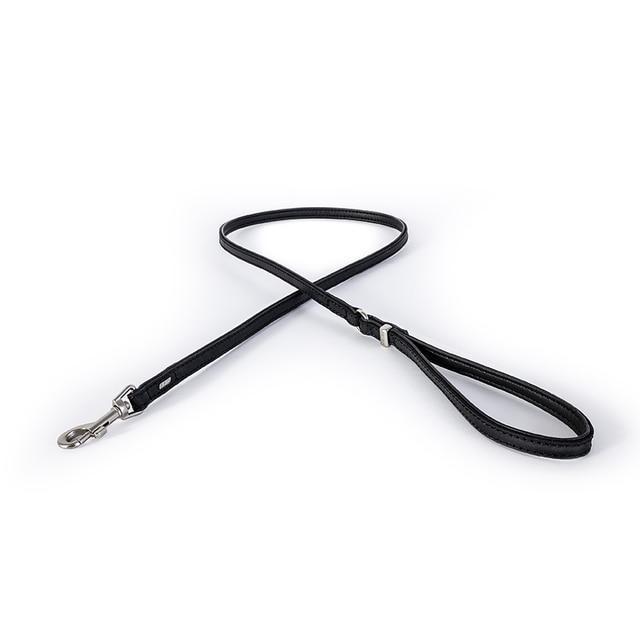 EzyDog Oxford Leather Lite Lead for Small Dogs Black-Habitat Pet Supplies