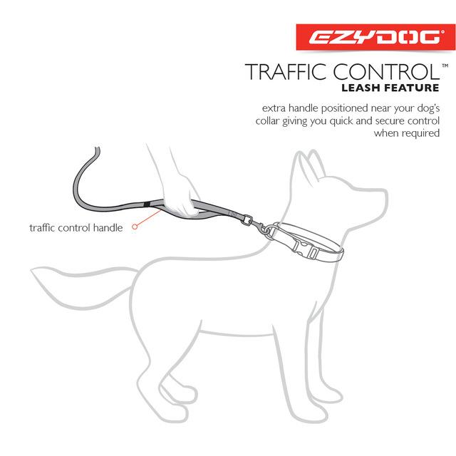 EzyDog Zero Shock Dog Lead Blue Large 48inch