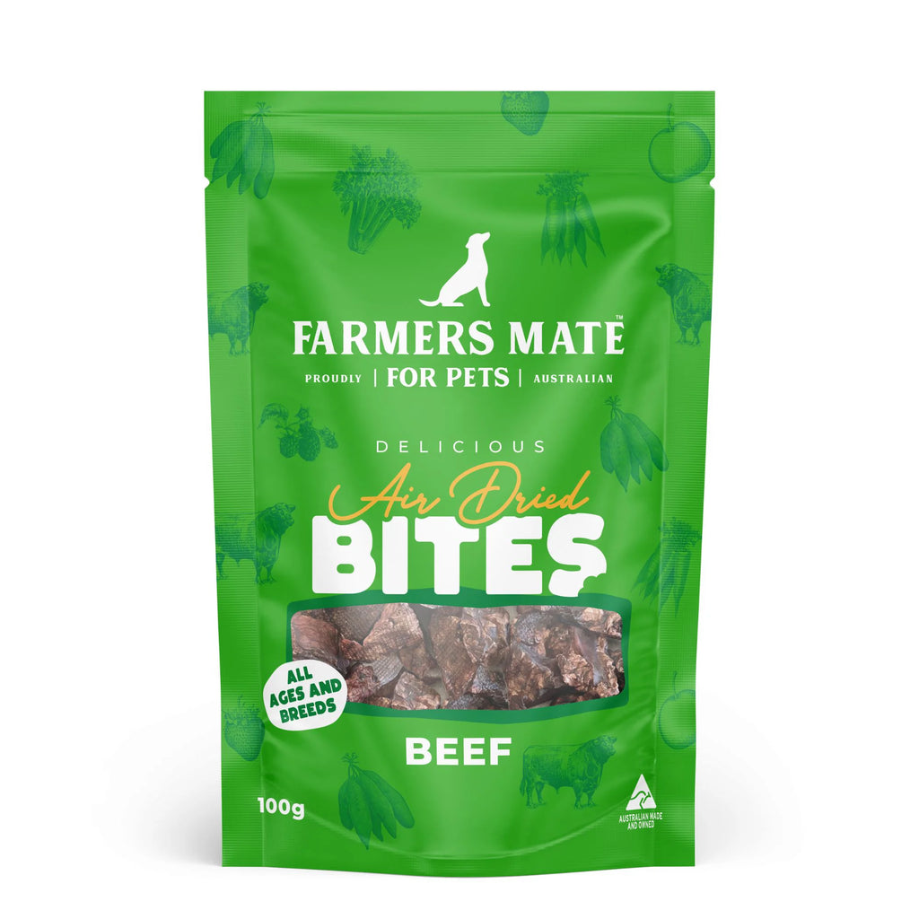 Farmers Mate Beef Air Dried Bites Dog Treats 100g-Habitat Pet Supplies