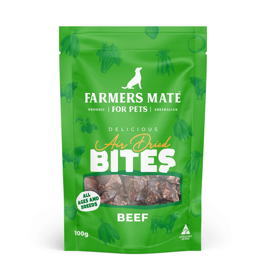 Farmers Mate Beef Air Dried Bites Dog Treats 100g