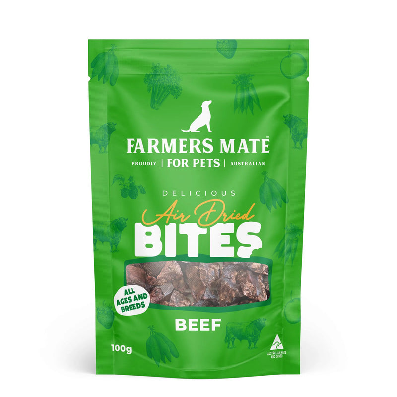 Farmers Mate Beef Air Dried Bites Dog Treats 100g-Habitat Pet Supplies