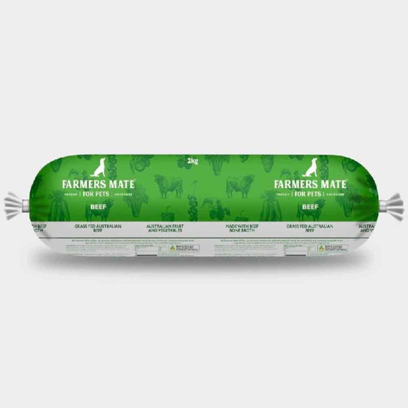 Farmers Mate Beef Cooked Dog Food Roll 1kg-Habitat Pet Supplies