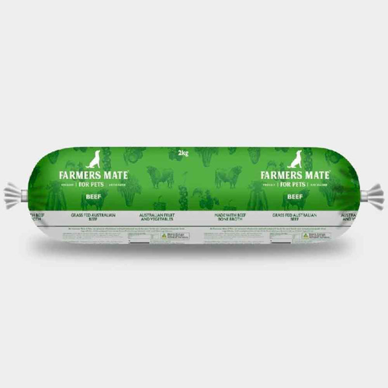 Farmers Mate Beef Cooked Dog Food Roll 1kg-Habitat Pet Supplies