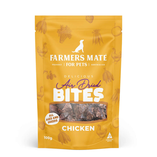 Farmers Mate Chicken Air Dried Bites Dog Treats 100g