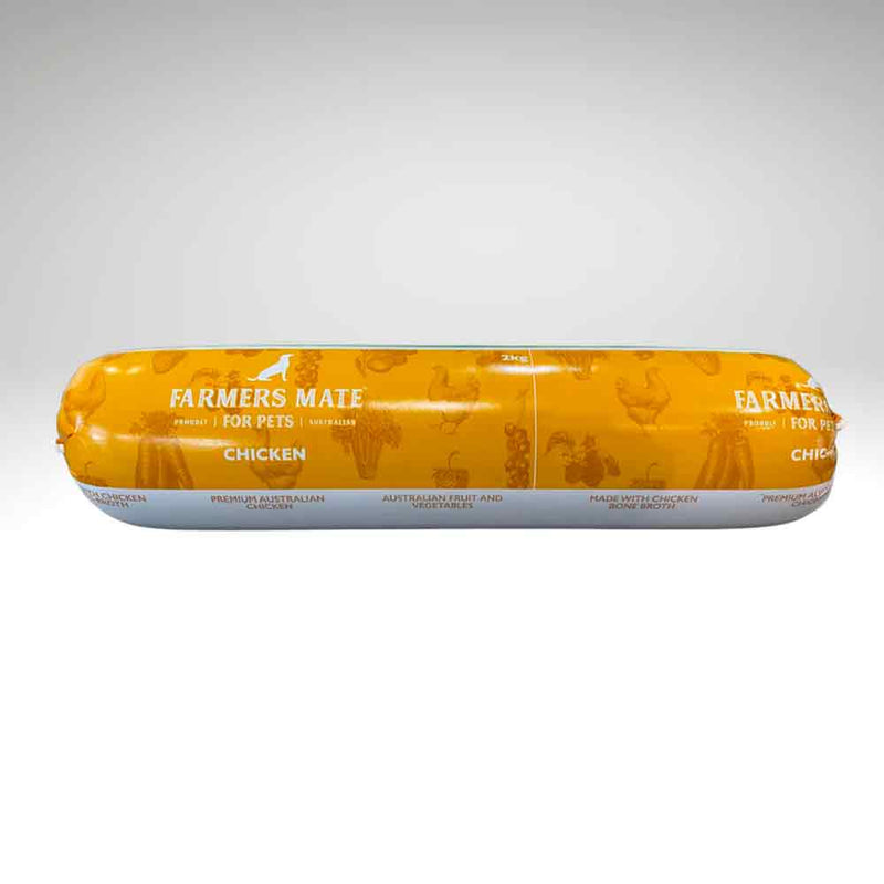 Farmers Mate Chicken Cooked Dog Food Roll 1kg-Habitat Pet Supplies