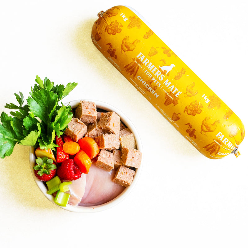 Farmers Mate Chicken Cooked Dog Food Roll 1kg-Habitat Pet Supplies