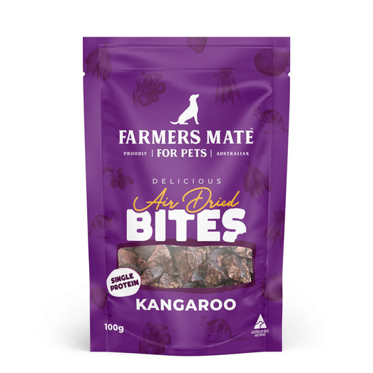Farmers Mate Kangaroo Air Dried Bites Dog Treats 100g