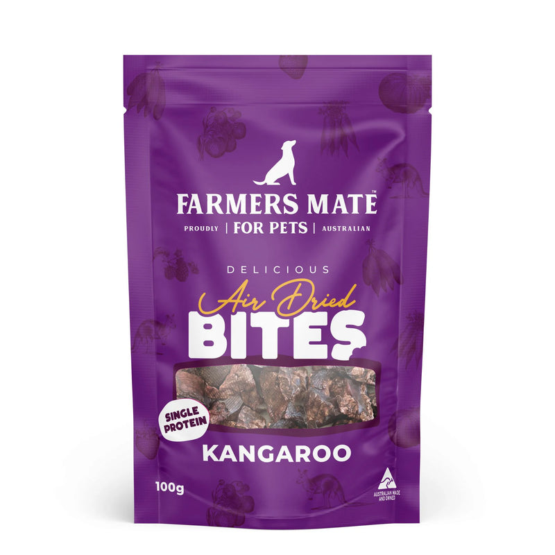 Farmers Mate Kangaroo Air Dried Bites Dog Treats 100g-Habitat Pet Supplies