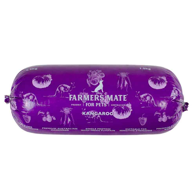 Farmers Mate Kangaroo Cooked Dog Food Roll 1.5kg-Habitat Pet Supplies