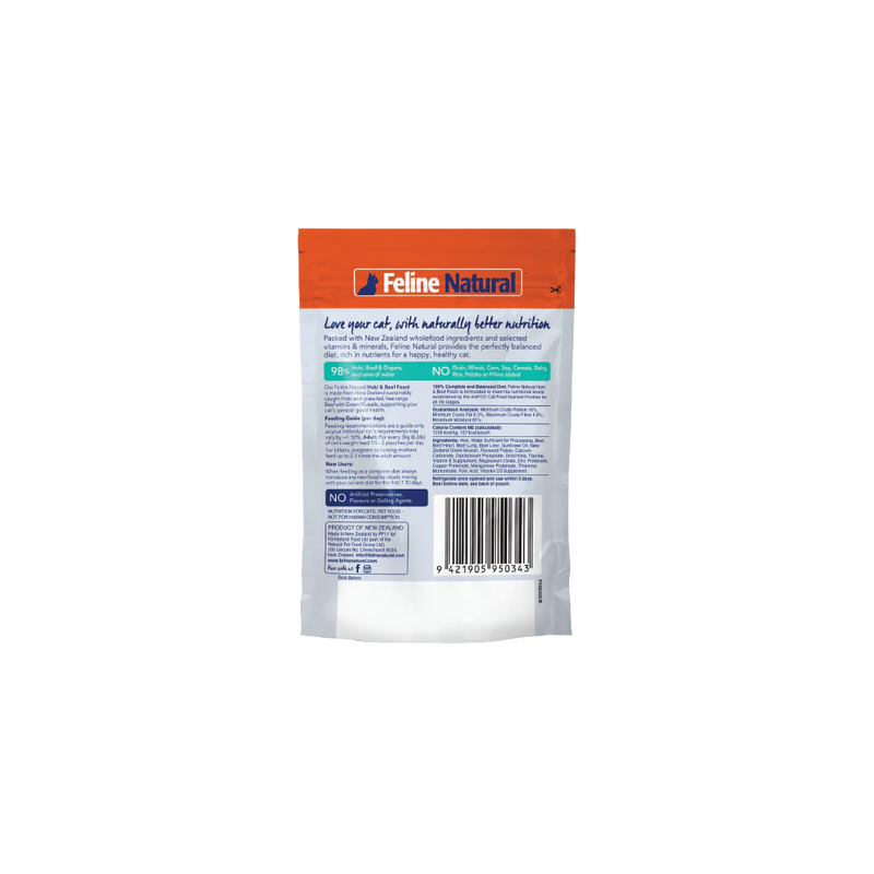 Feline Natural Hoki and Beef Feast Wet Cat Food 85g (+_+)