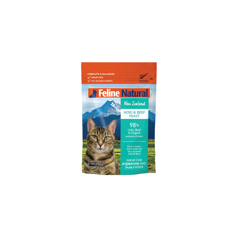 Feline Natural Hoki and Beef Feast Wet Cat Food 85g (+_+)-Habitat Pet Supplies