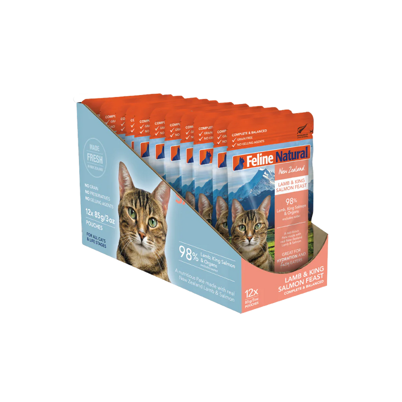 Feline Natural Lamb and Salmon Feast Wet Cat Food 85g X12 (+_+)-Habitat Pet Supplies