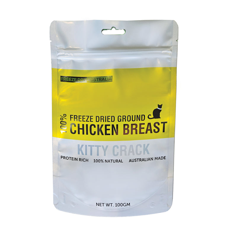 Freeze Dry Australia Kitty Crack Ground Freeze Dried Natural Raw Chicken Breast 100g-Habitat Pet Supplies