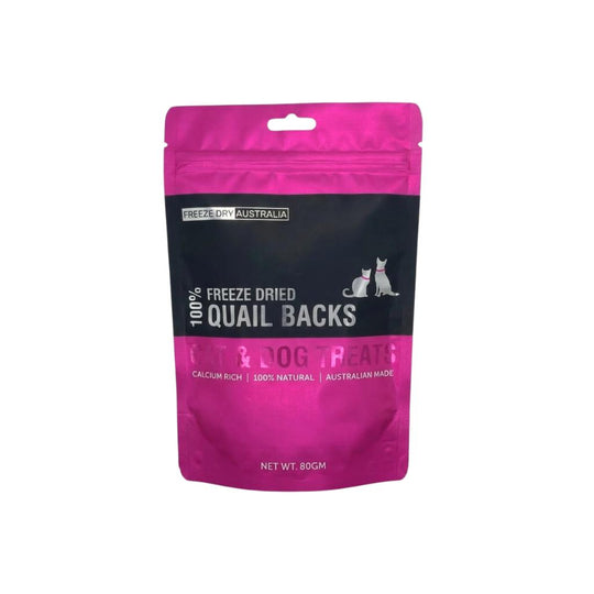 Freeze Dry Australia Quail Backs Treats for Cats and Dogs 80g