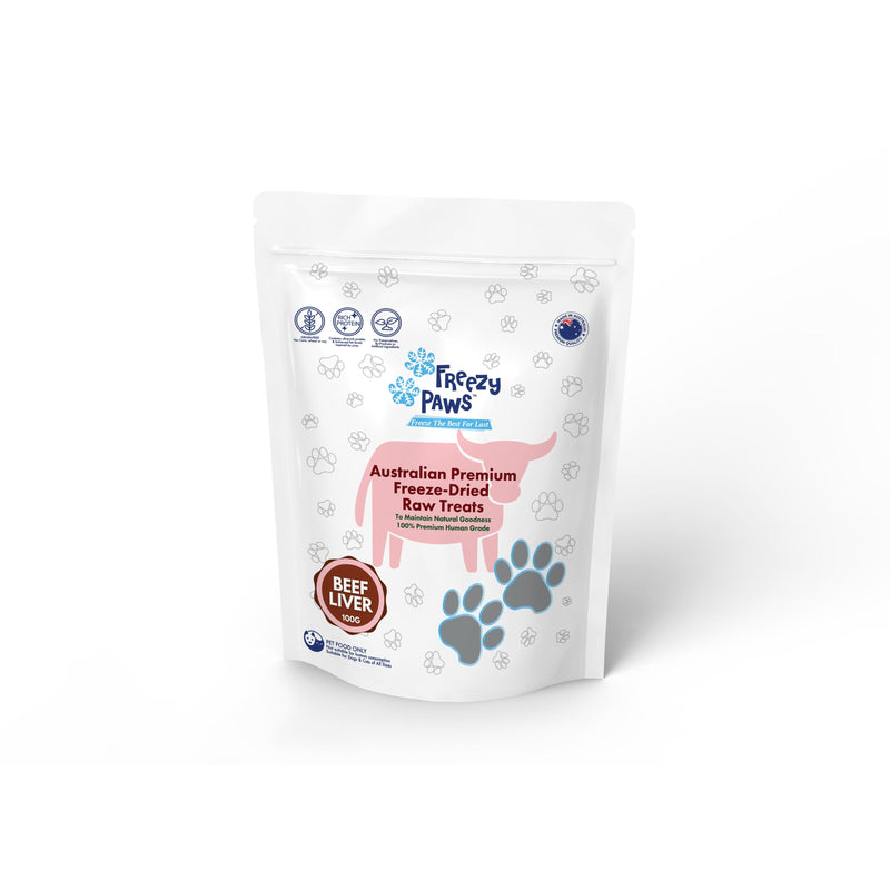 Freezy Paws Freeze Dried Beef Liver Dog and Cat Treats 100g (+_+)-Habitat Pet Supplies