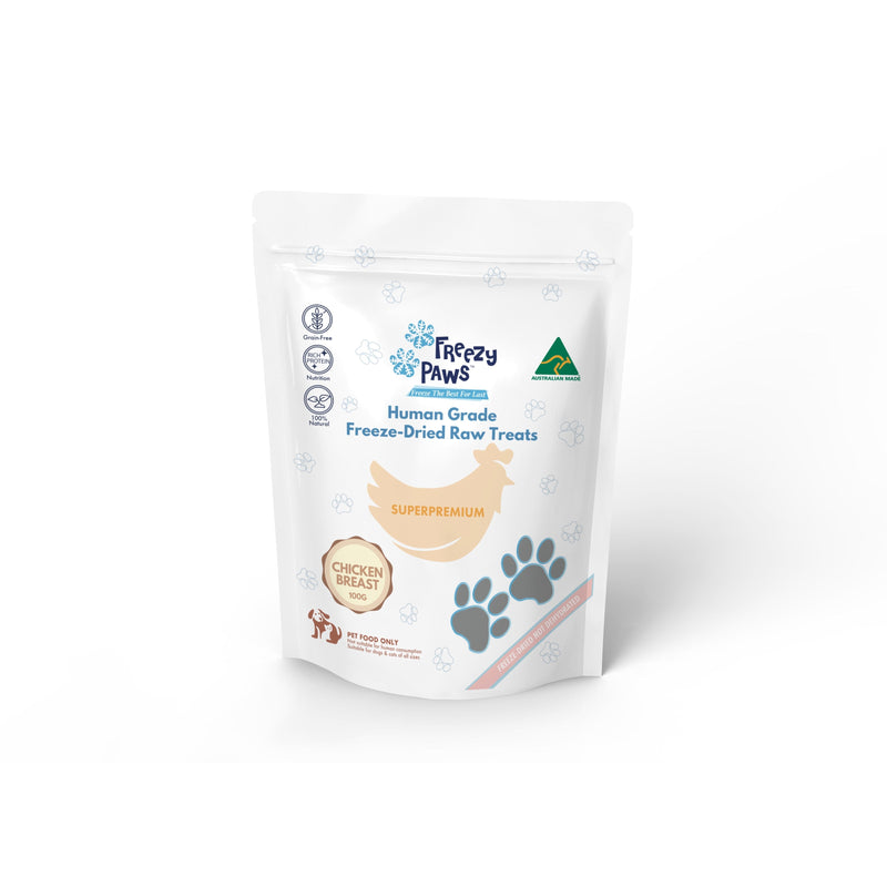 Freezy Paws Freeze Dried Chicken Breast Dog and Cat Treats 100g (+_+)-Habitat Pet Supplies
