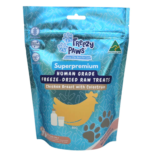 Freezy Paws Freeze Dried Chicken Breast with Colostrum Dog and Cat Treats 80g-Habitat Pet Supplies