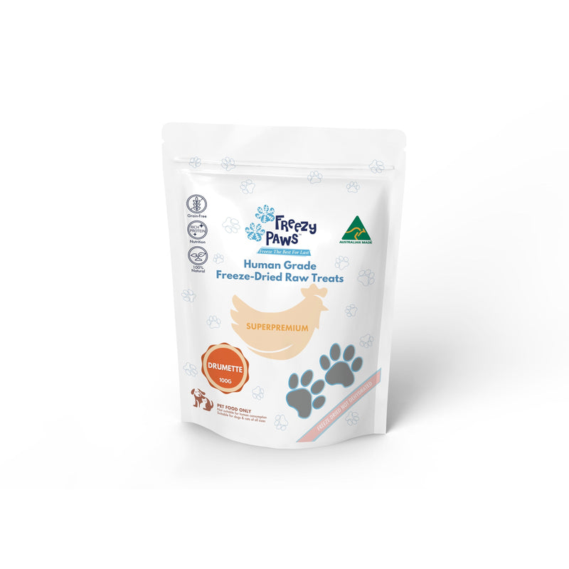 Freezy Paws Freeze Dried Chicken Drumstick Dog and Cat Treats 100g (+_+)-Habitat Pet Supplies