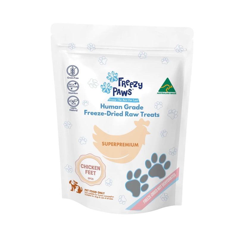 Freezy Paws Freeze Dried Chicken Feet Dog Treats 5 Pack (+_+)-Habitat Pet Supplies