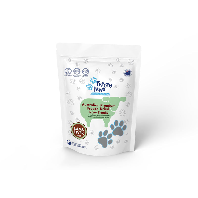 Freezy Paws Freeze Dried Lamb Liver Dog and Cat Treats 100g (+_+)-Habitat Pet Supplies