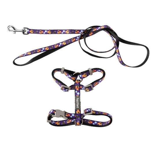 FuzzYard Caturday Night Fever Cat Harness and Lead Walking Set ^._.^
