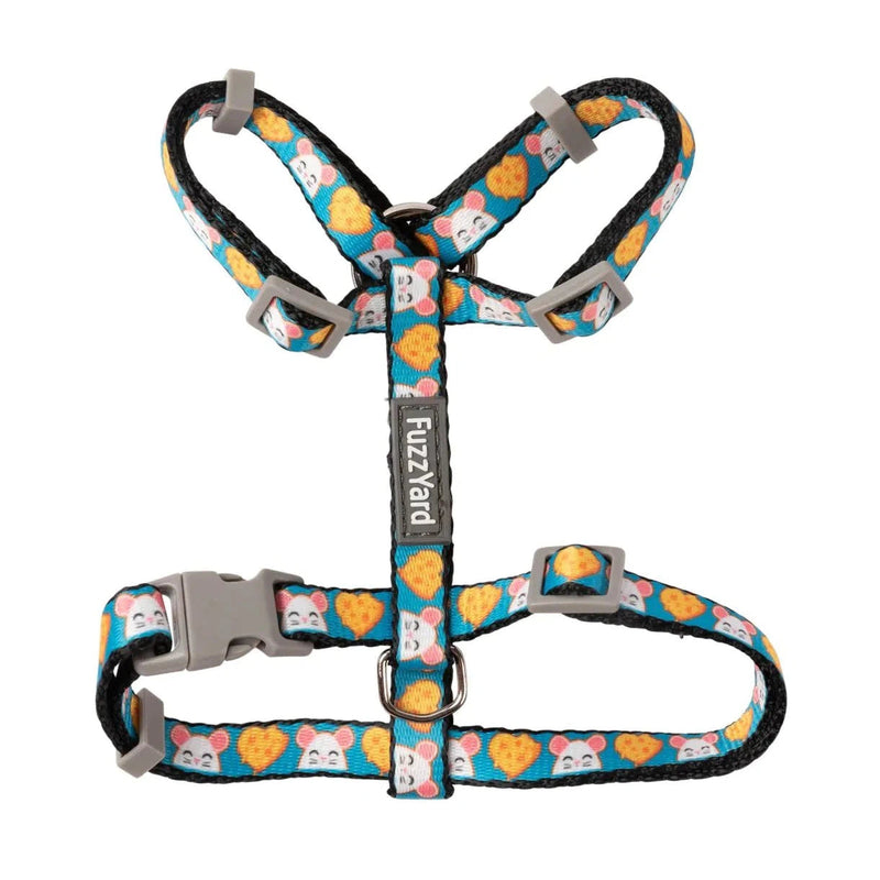 FuzzYard Cheesy Hearts Cat Harness and Lead Walking Set ^._.^